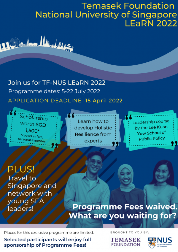 Call for application: 03 scholarships on TF-NUS LEaRN Programme 2022