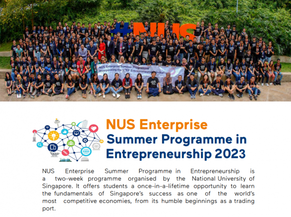 Scholarship available for HUST students in "NUS Enterprise Summer Programme in Entrepreneurship"