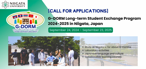 Call for application:  Graduate Long-term Student Exchange Program 2024-2025 in Niigata, Japan.