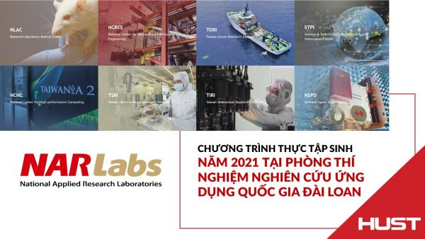 Chương trình Thực tập sinh năm 2021 tại Phòng thí nghiệm nghiên cứu ứng dụng quốc gia Đài Loan