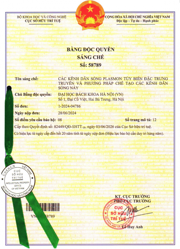 Các kênh dẫn sóng plasmon tùy biến đặc trưng truyền và phương pháp chế tạo các kênh dẫn sóng này