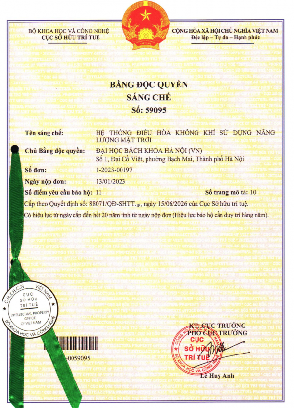 HỆ THỐNG ĐIỀU HÒA KHÔNG KHÍ SỬ DỤNG NĂNG LƯỢNG MẶT TRỜI