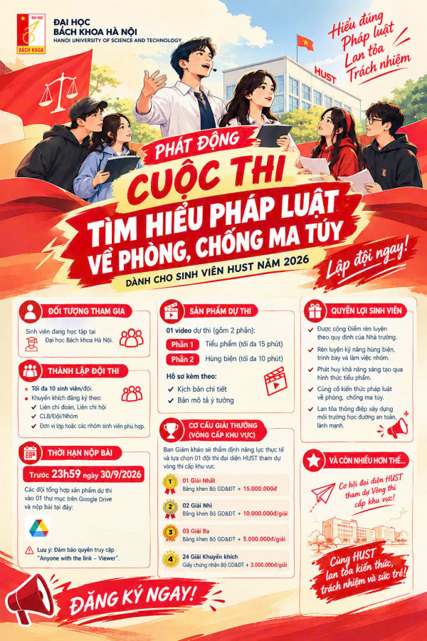 Phát động vòng thi cấp Đại học cuộc thi “Tìm hiểu pháp luật về phòng, chống ma túy”