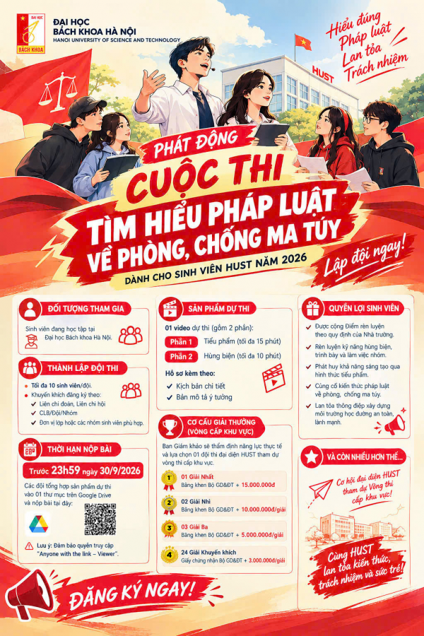 Phát động vòng thi cấp Đại học cuộc thi “Tìm hiểu pháp luật về phòng, chống ma túy”