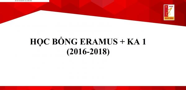 THÔNG BÁO LẦN 2 -  HỌC BỔNG ERAMUS + KA 1 (2016-2018)