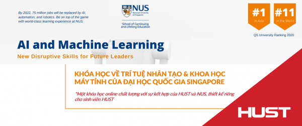 Cơ hội nhận HB Toàn Phần Khóa học về AI của Đại Học Quốc Gia Singapore (NUS) 2021