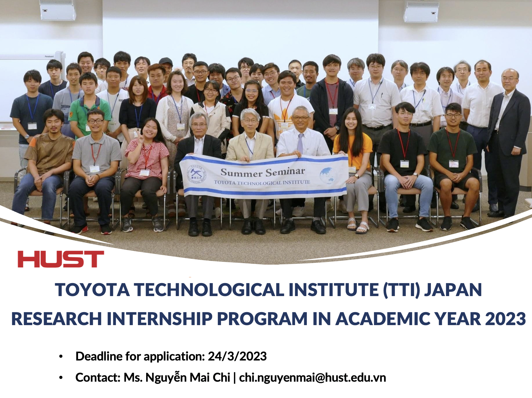 Toyota Technological Institute (TTI) JAPAN Research Internship Program in Academic Year 2023