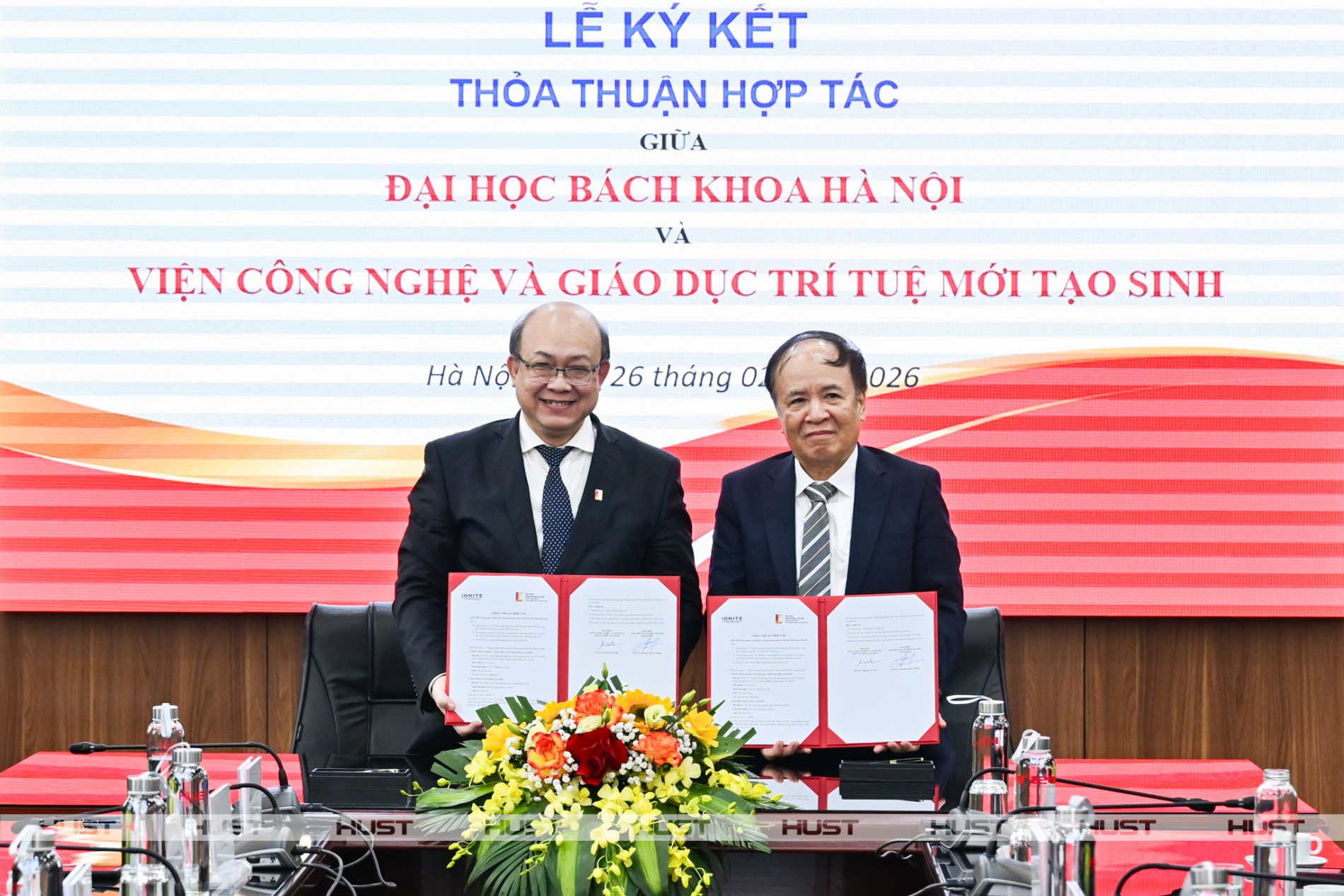 Đại học Bách khoa Hà Nội và Viện Công nghệ và Giáo dục Trí tuệ mới tạo sinh ký Thoả thuận hợp tác ngày 26/2.