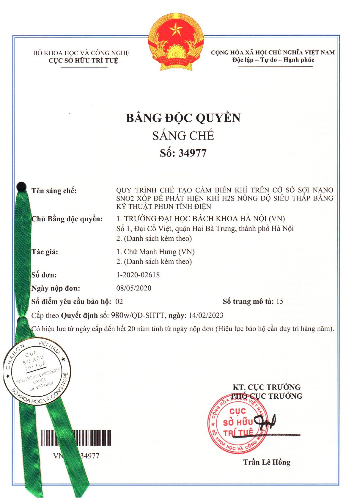 QUY TRÌNH CHẾ TẠO CẢM BIẾN KHÍ TRÊN CƠ SỞ  SỢI NANO SnO2 XỐP ĐỂ PHÁT HIỆN KHÍ H2S NỒNG ĐỘ SIÊU THẤP BẰNG KỸ THUẬT PHUN TĨNH ĐIỆN