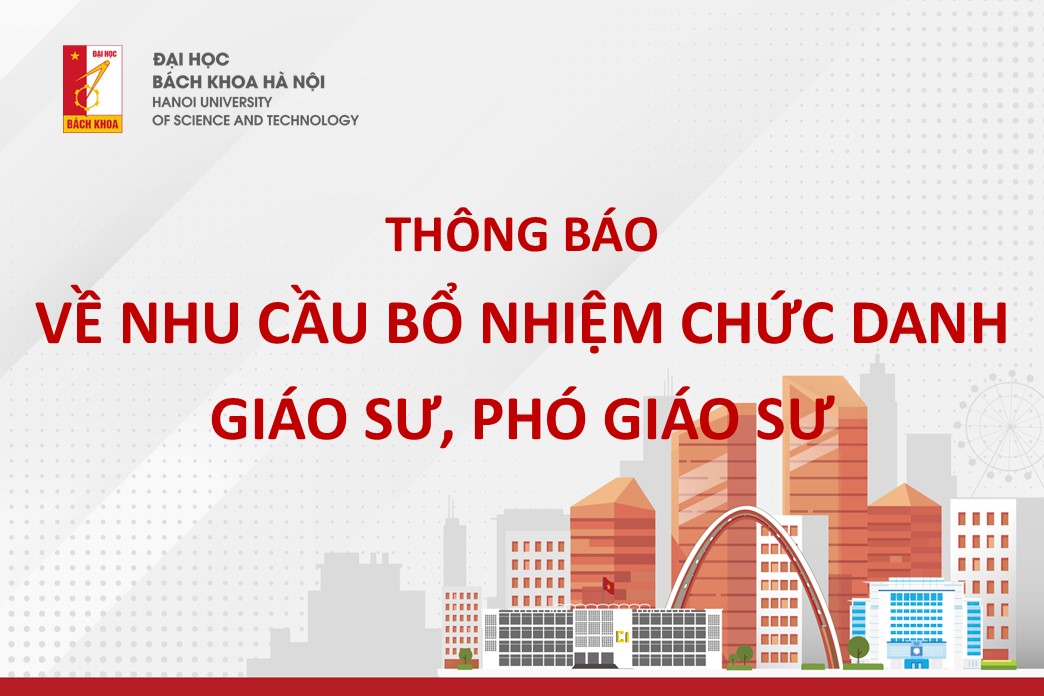 THÔNG BÁO VỀ NHU CẦU BỔ NHIỆM CHỨC DANH GIÁO SƯ, PHÓ GIÁO SƯ