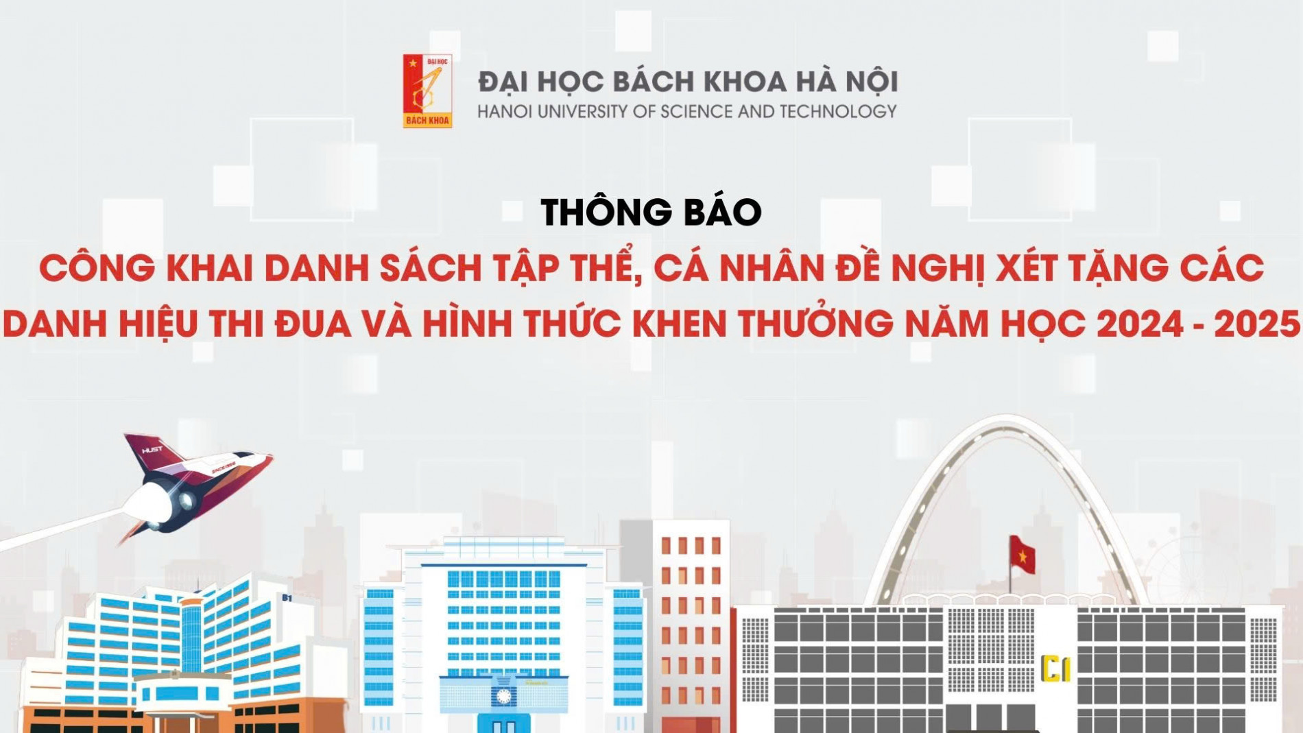 CÔNG KHAI DANH SÁCH TẬP THỂ, CÁ NHÂN ĐỀ NGHỊ XÉT TẶNG CÁC DANH HIỆU THI ĐUA VÀ HÌNH THỨC KHEN THƯỞNG NĂM HỌC 2024- 2025